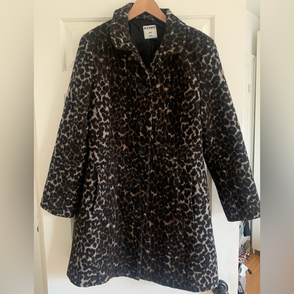 Old Navy animal print coat
